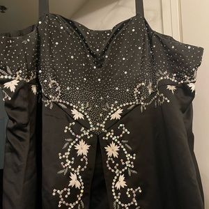 Plus Size black and white beaded gown
